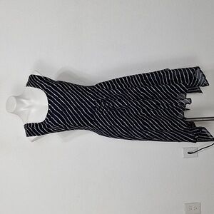 Diva Collection Blue White Nautical Fairy Stripe Asymmetrical Dress Size 2X